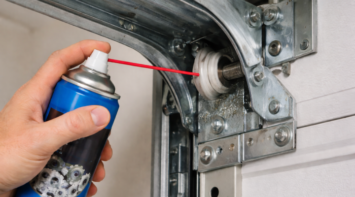 lubricating a garage door