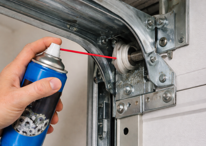 lubricating a garage door