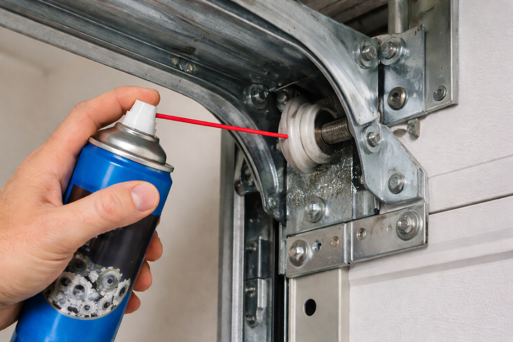 lubricating a garage door